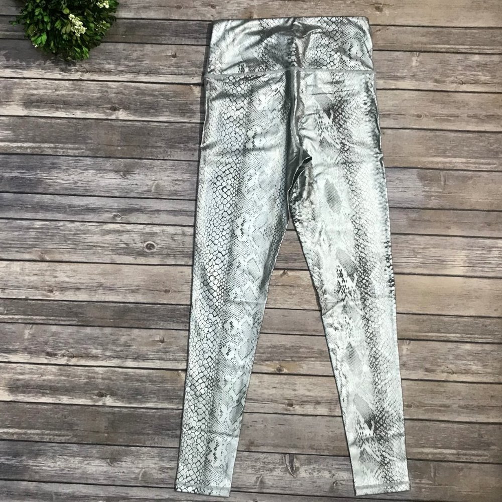 MONO B APH2818 Silver Snake Print Yoga Leggings - Picture 9 of 12
